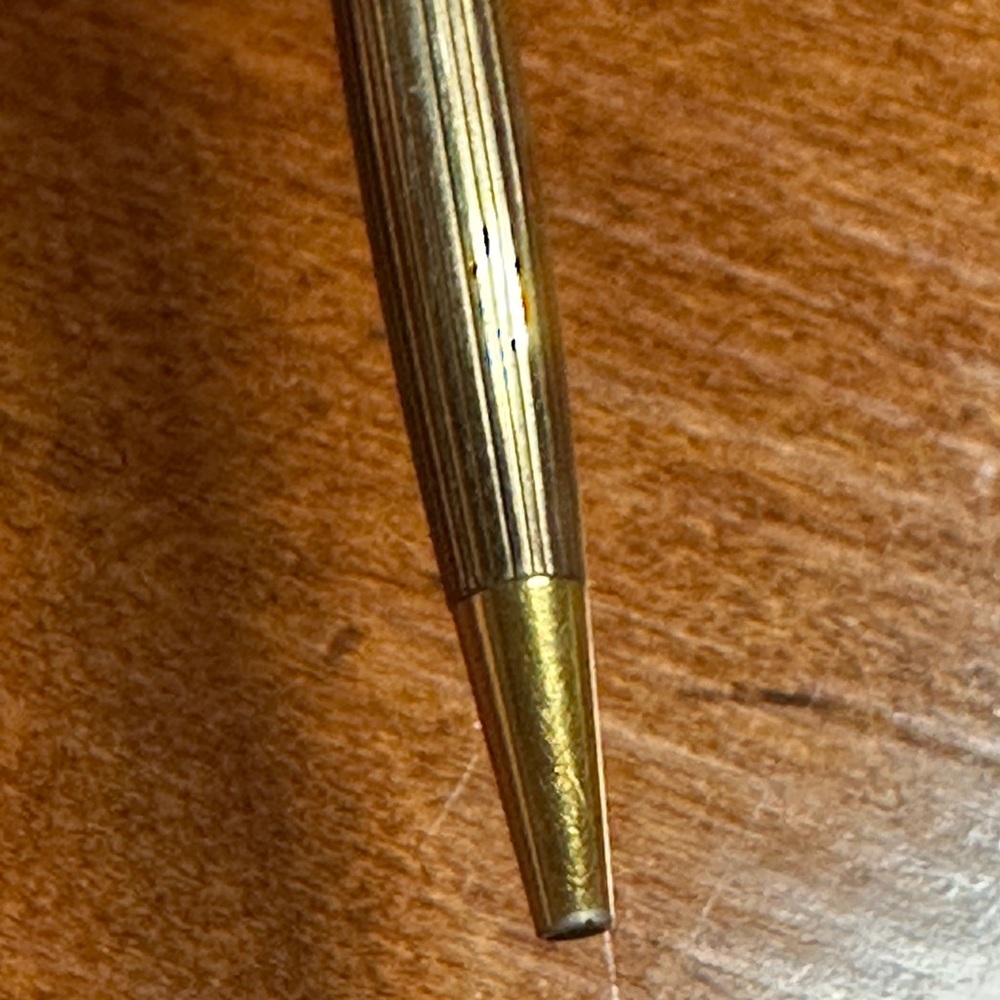 Parker Insignia Prestige Ballpoint Pen Gold Plated Ribbed Cicele Pattern - Picture 3 of 11